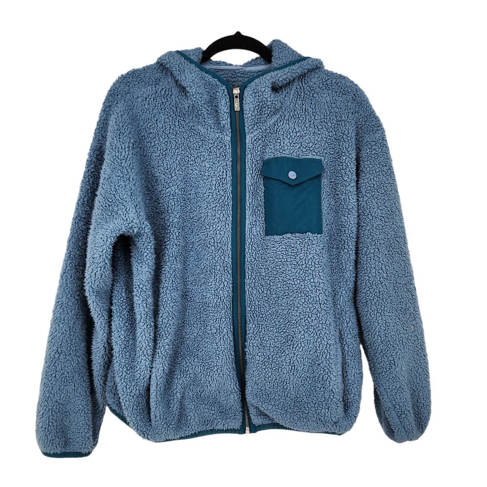 UGG Women’s Blue Bell Kadence Fleece Zipper Sherpa Hoodie Jacket Size Small